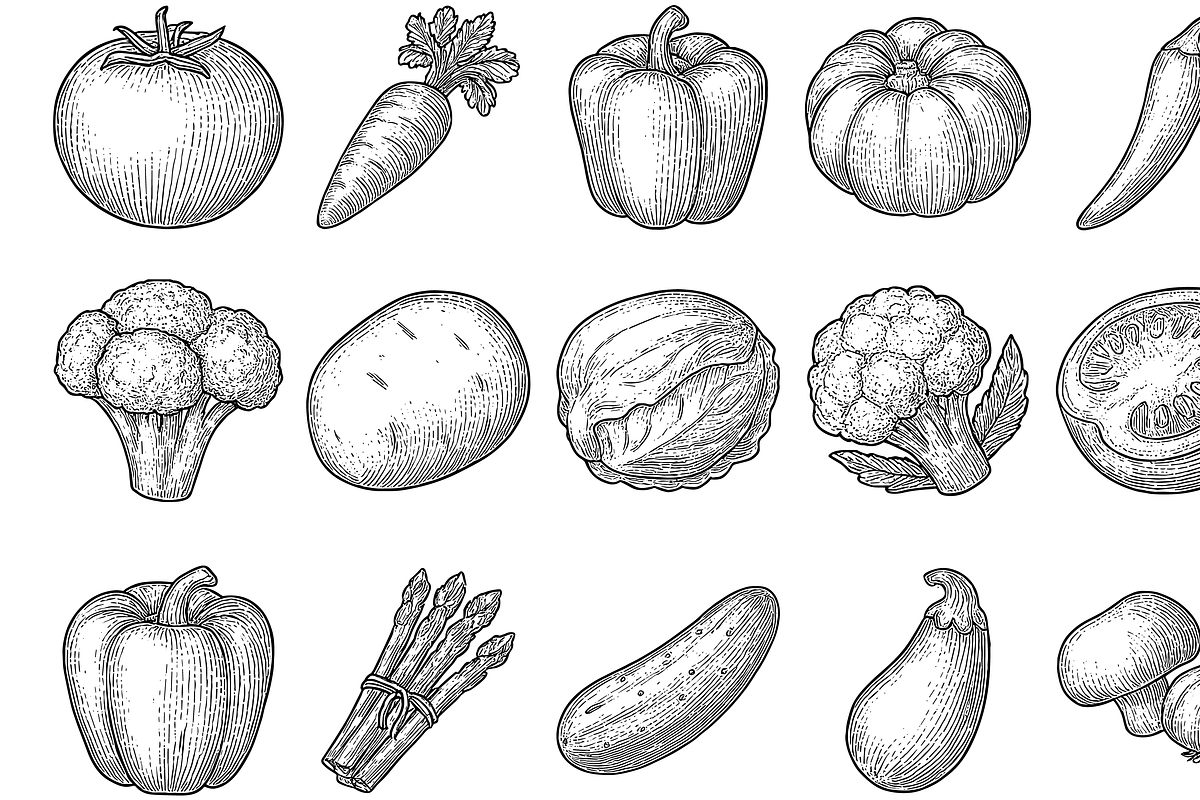 Vegetable Icons, an Object Graphic by nikagraphic (Photo 3 of 3)
