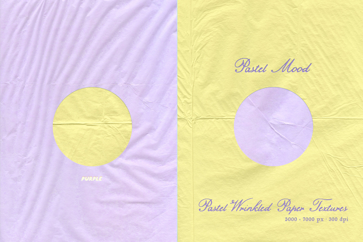 Pastel Wrinkled Paper Textures, a Texture Graphic by Purple (Photo 6 of 18)