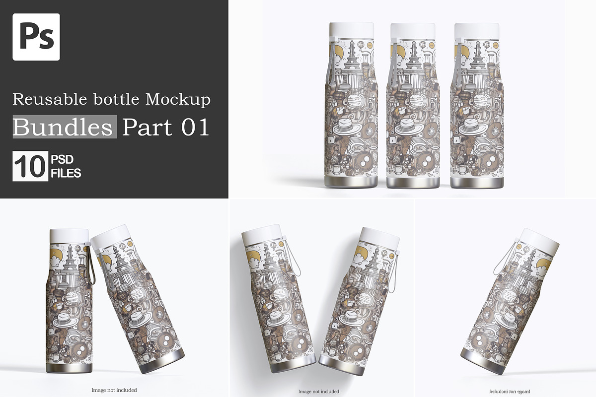 Reusable Water Bottle mockup part 01, a Packaging Mockup by Ambo Ampeng (Photo 1 of 11)