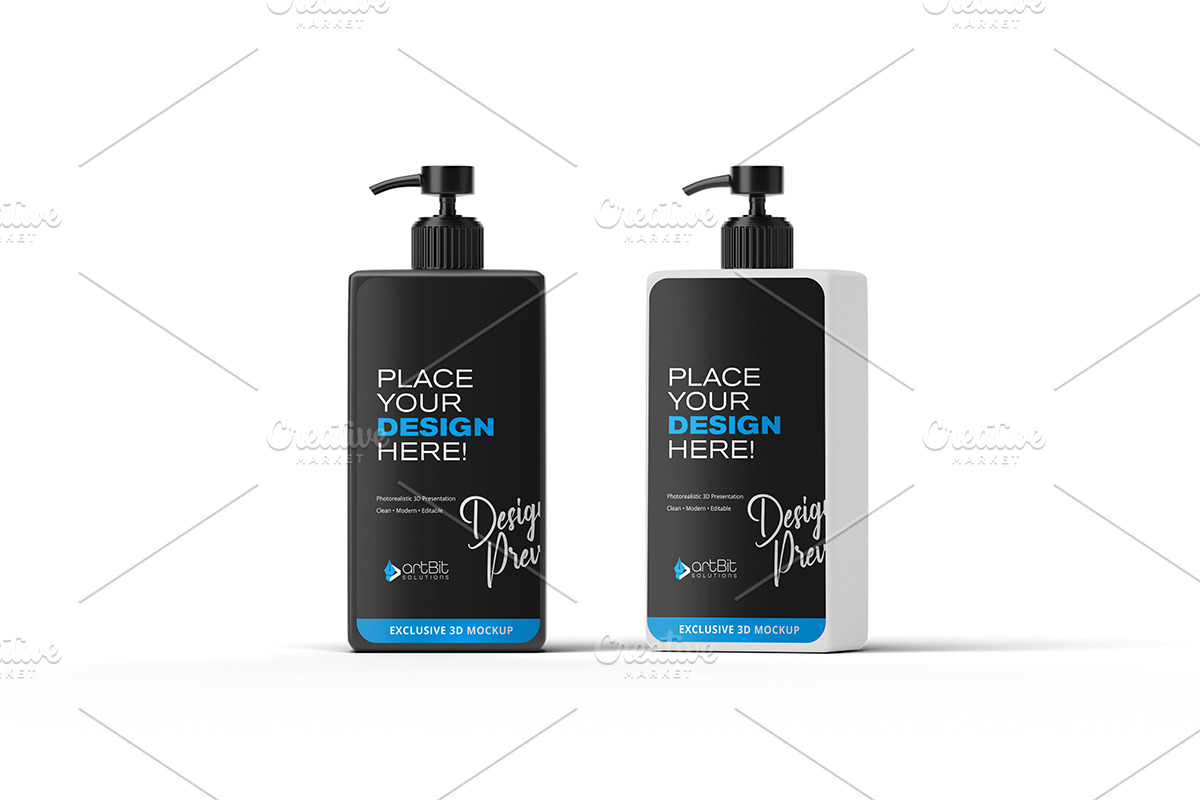 Plastic Pump Bottle Mockup Packaging, a Packaging Mockup by artBit Design Studio (Photo 2 of 5)