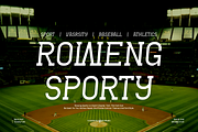 Roweng Sporty - Baseball Font, a Slab Serif Font by Iqsiart Studio (Thumbnail 1 of 7)