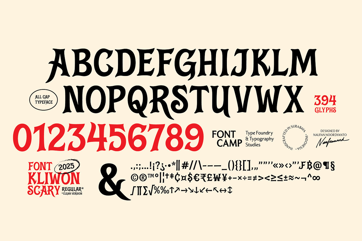 Kliwon Scary Font, a Serif Font by Fontcamp Type Foundry (Photo 8 of 13)