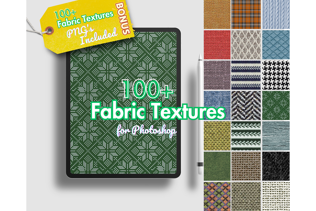 Fabric Textures For Photoshop, a Brush Add-On by Velo Graphic Studio (Photo 1 of 10)