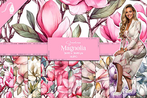 Magnolia Seamless Digital Paper, a Texture Graphic by Creative Matrix82