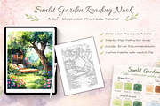 Sunlit Garden Reading Nook Procreate, a Decorative Illustration by Daffodil Dream Studio (Thumbnail 1 of 3)