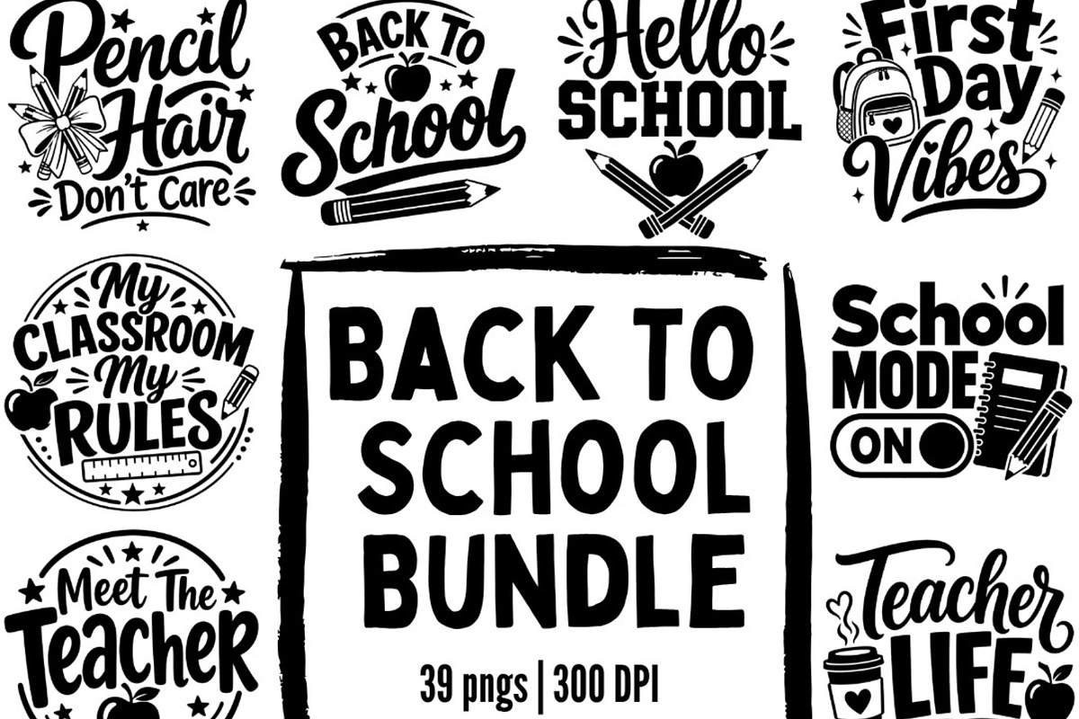 Back To School PNG Bundle, an Emoji Icon by Tanya Kart (Photo 1 of 9)