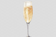 Champagne Watercolor Cocktail, an Illustration by 1801Prints (Thumbnail 3 of 4)