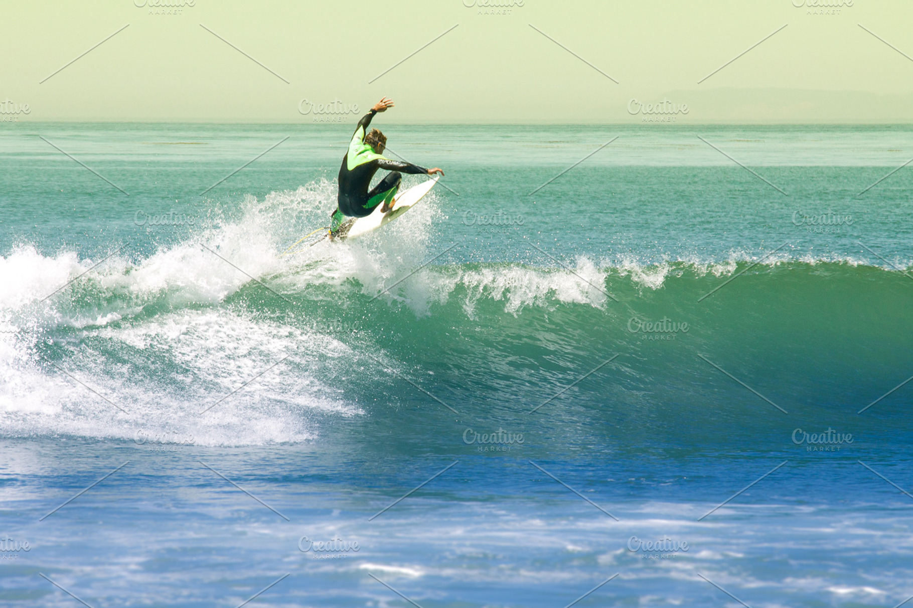 Taking off stock photo containing surfing and surfer