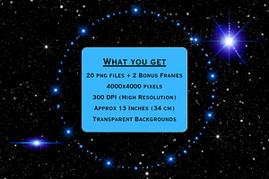 Blue Starburst Star PNG Overlays