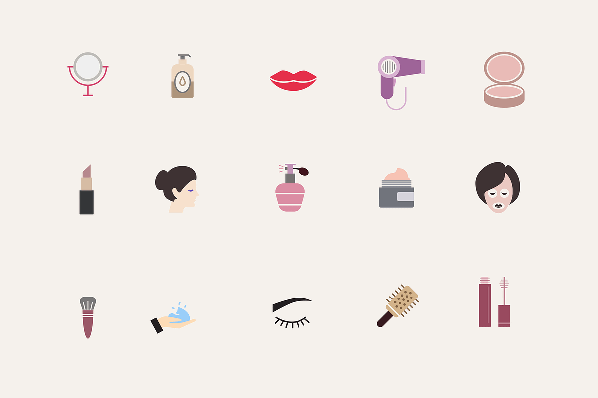 15 Makeup Icons, an Icon by Creative VIP | Creative Market