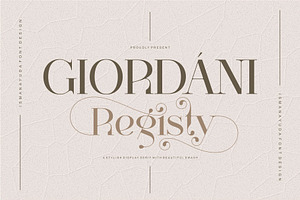 Giordani Registy, a Serif Font by ismanayuda