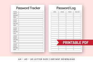 Password Tracker Printable