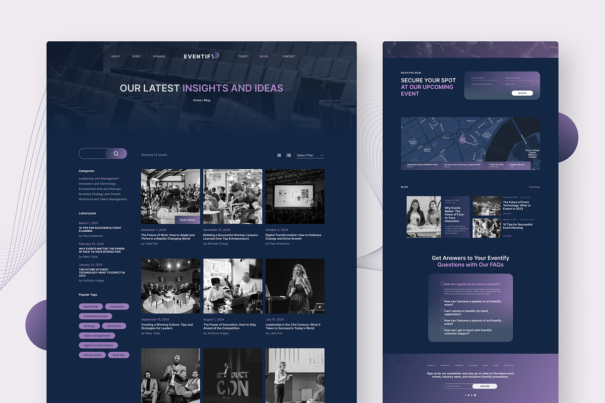 Eventify Event & Conference Website, an UI Kit Template by peterdraw (Photo 7 of 8)