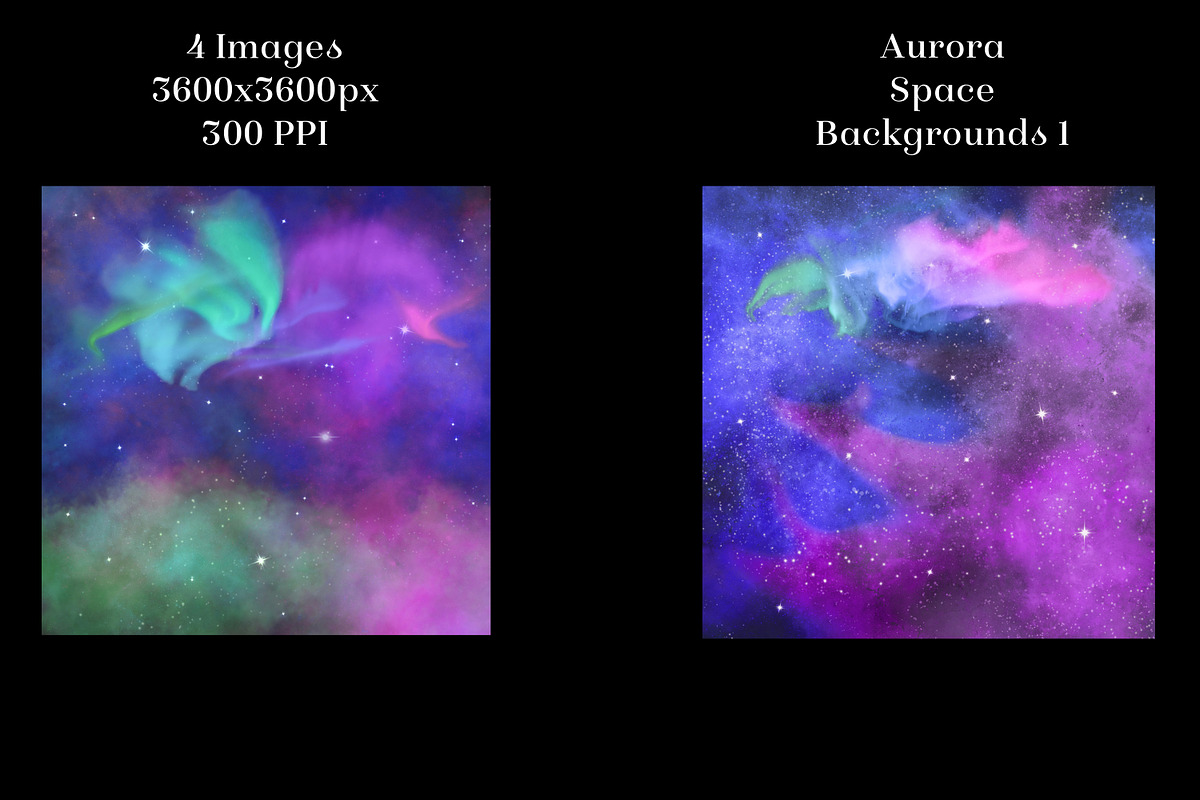 Aurora Space Backgrounds Set 1, a Background Graphic by Sapphire X Designs (Photo 2 of 3)