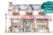 Watercolor Little Shops Illustration, an Object Illustration by Verdigris Studios (Thumbnail 2 of 3)