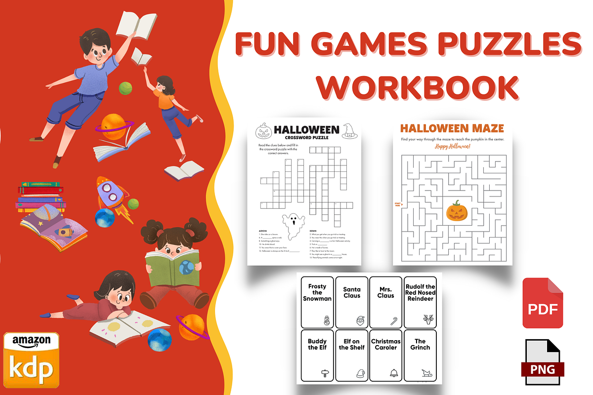 Fun Games Puzzles Activity Workbook, a Templates & Theme by Premium Digital Templates (Photo 3 of 3)