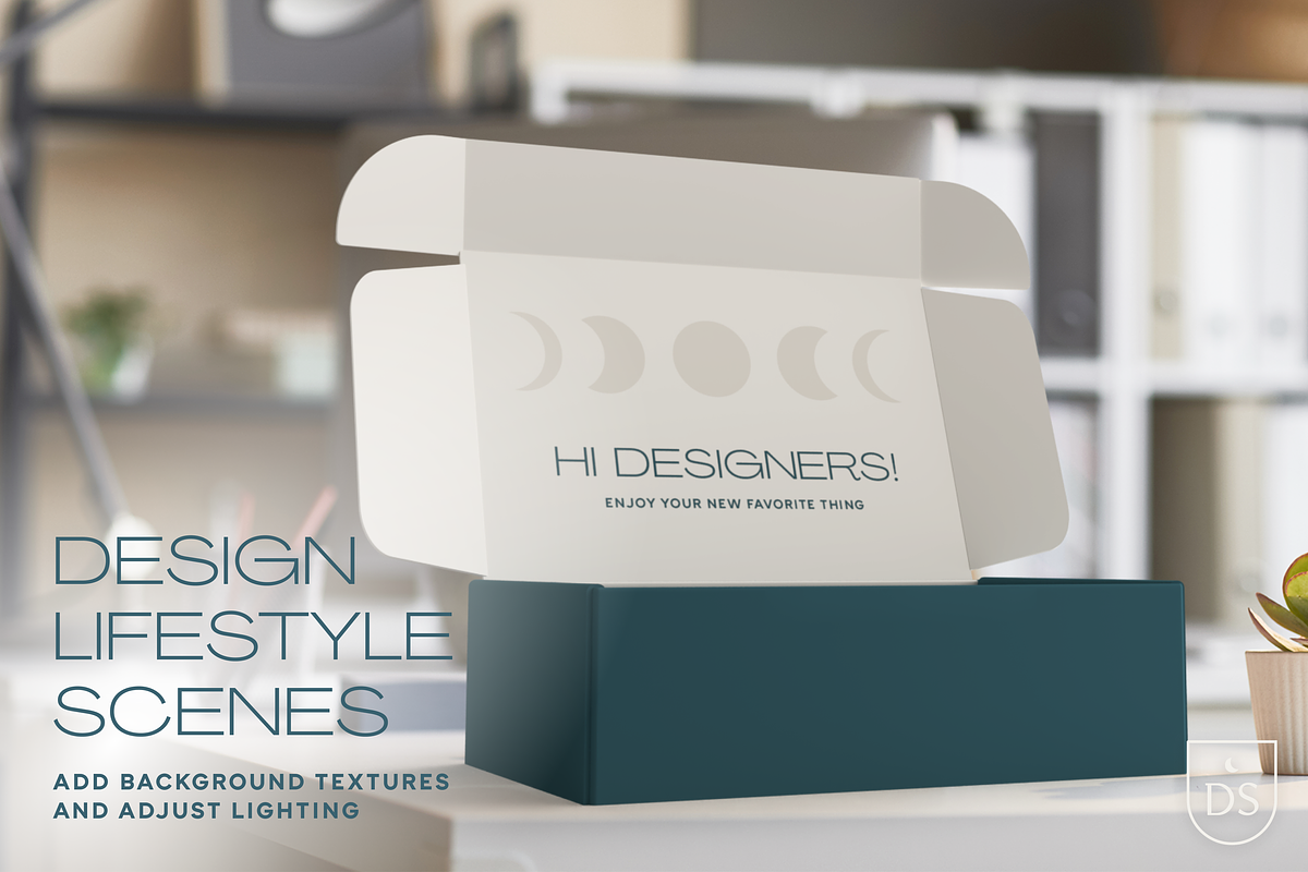 3D Shipping/Mailer Box Mockup, a Packaging Mockup by Silver Moon Design School (Photo 3 of 3)