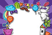 Carnival party kawaii backgrounds., a Card Template by incomible (Thumbnail 1 of 3)