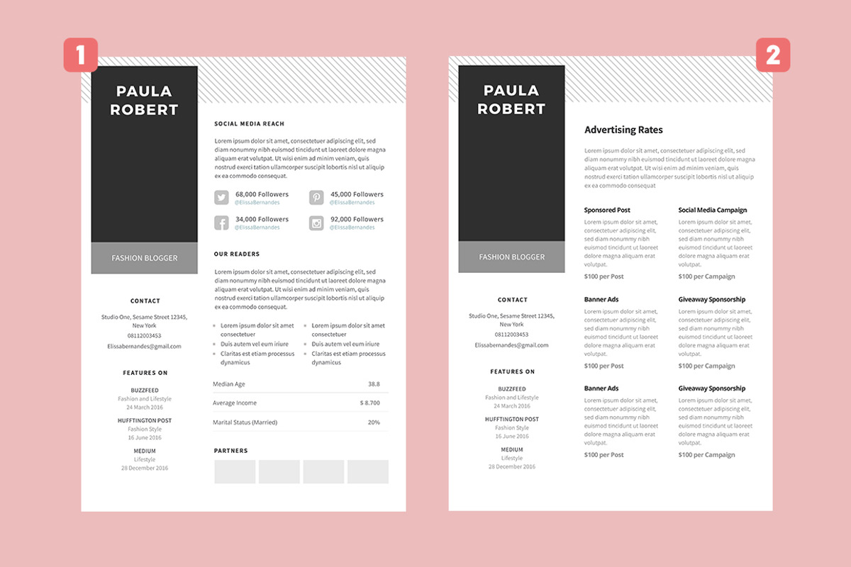 Media Kit Template for Blogger, a Social Media Template by ariodsgn (Photo 3 of 4)