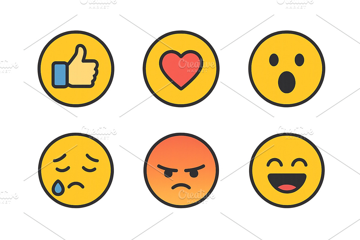 Variety of emoticons representing, an Illustration by ZinetroN