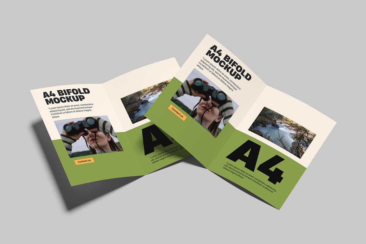 A4 Bi-Fold Brochure Mockup, an Advertising Mockup by safrizalstudio (Photo 9 of 13)