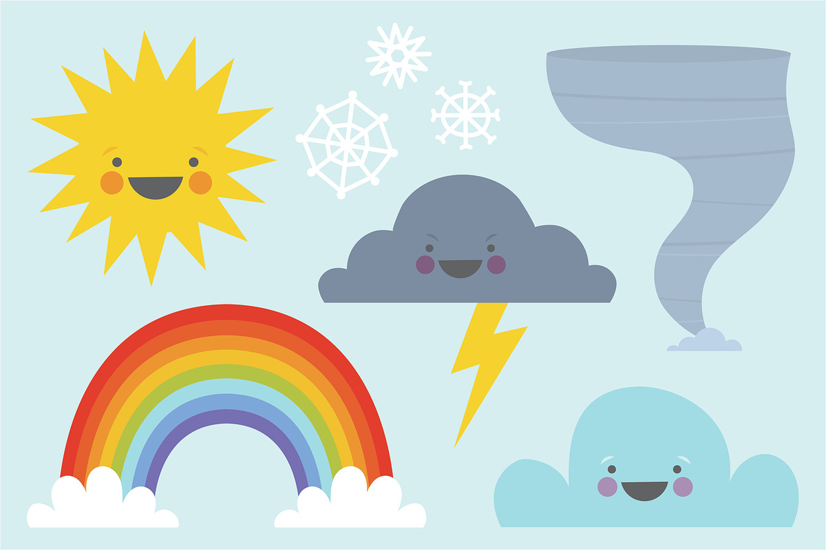 Whimsical Weather Patterns & Icons, a Pattern Graphic by Dish & Spoon Creative (Photo 2 of 2)
