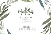 Modern Watercolor Leaves Clipart Set, an Illustration by Essem Creatives (Thumbnail 5 of 6)