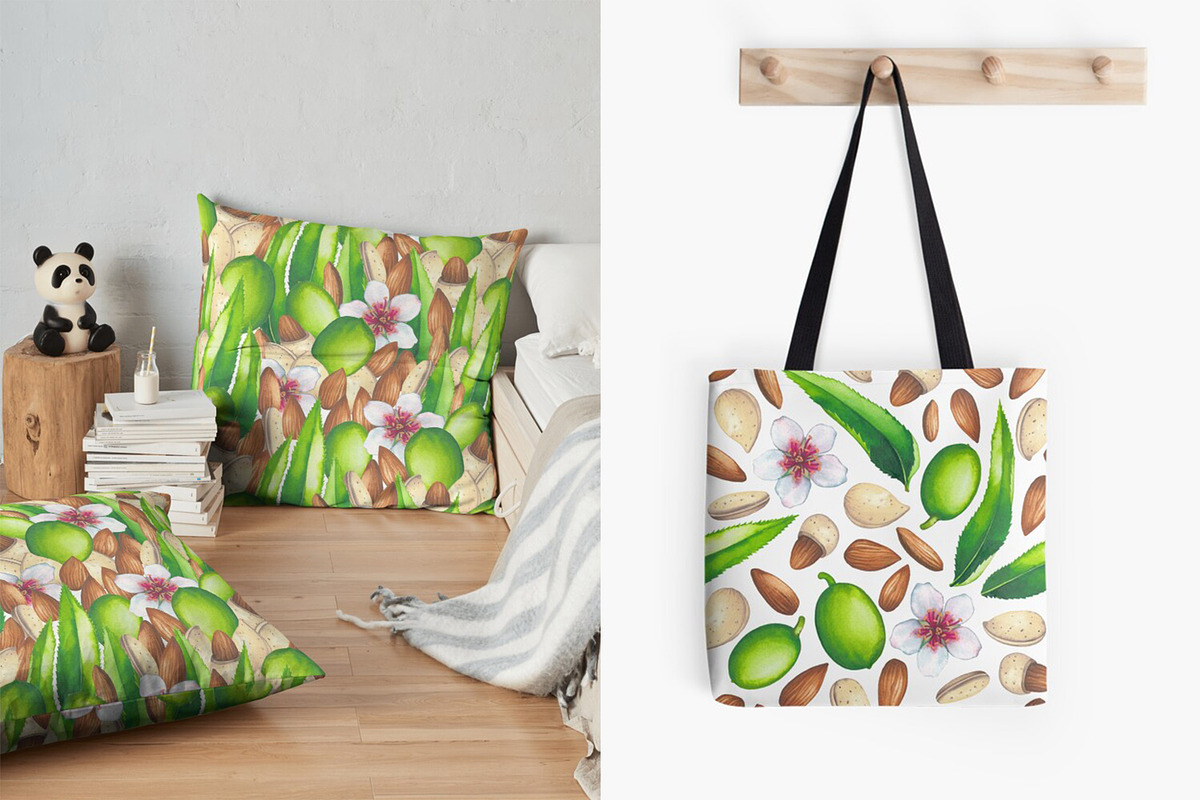 Watercolor almond milk, a Food Illustration by Ekaterina Glazkova (Photo 11 of 11)