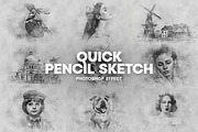 Quick pencil sketch photo effect, an Action Add-On by Shovajit (Thumbnail 1 of 7)