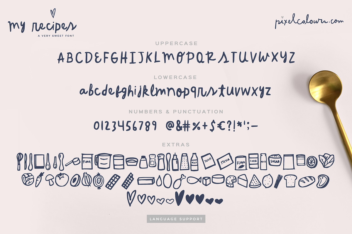 My Recipes Cute Script Font + Graphics preview 6