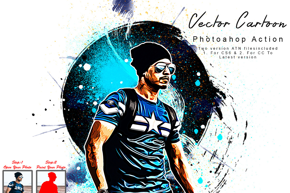 Vector Cartoon Photoshop Action, an Action Add-On by Studio Retouch