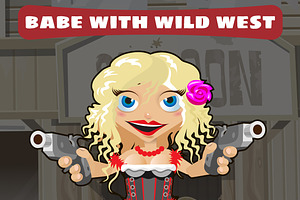 Woman With Guns In Wild West