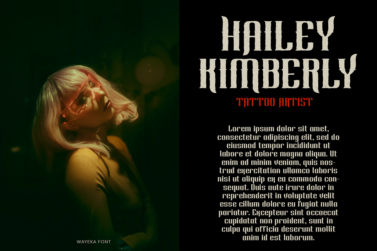 Wayeka Display Font, a Blackletter Font by madeDeduk (Photo 3 of 8)