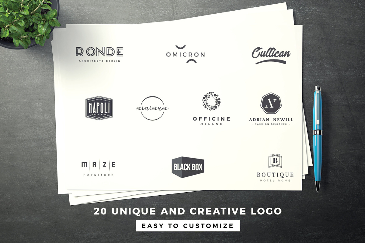 20 modern logos - hype vol. 01, a Branding & Logo Template by Nues Design (Photo 2 of 10)