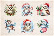 Christmas Owl Sublimation Clipart, an Illustration by SinaCreation (Thumbnail 3 of 5)