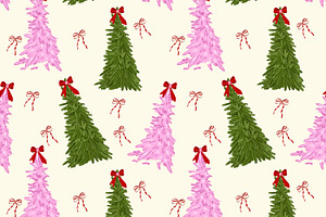 Christmas Tree Seamless Pattern