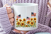 Sunflower 4th of July Clipart, an Illustration by DreamCafeArt (Thumbnail 5 of 7)