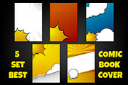 5 Set Comic Book Cover Background, a Background Graphic by Asta Desain (Thumbnail 3 of 3)