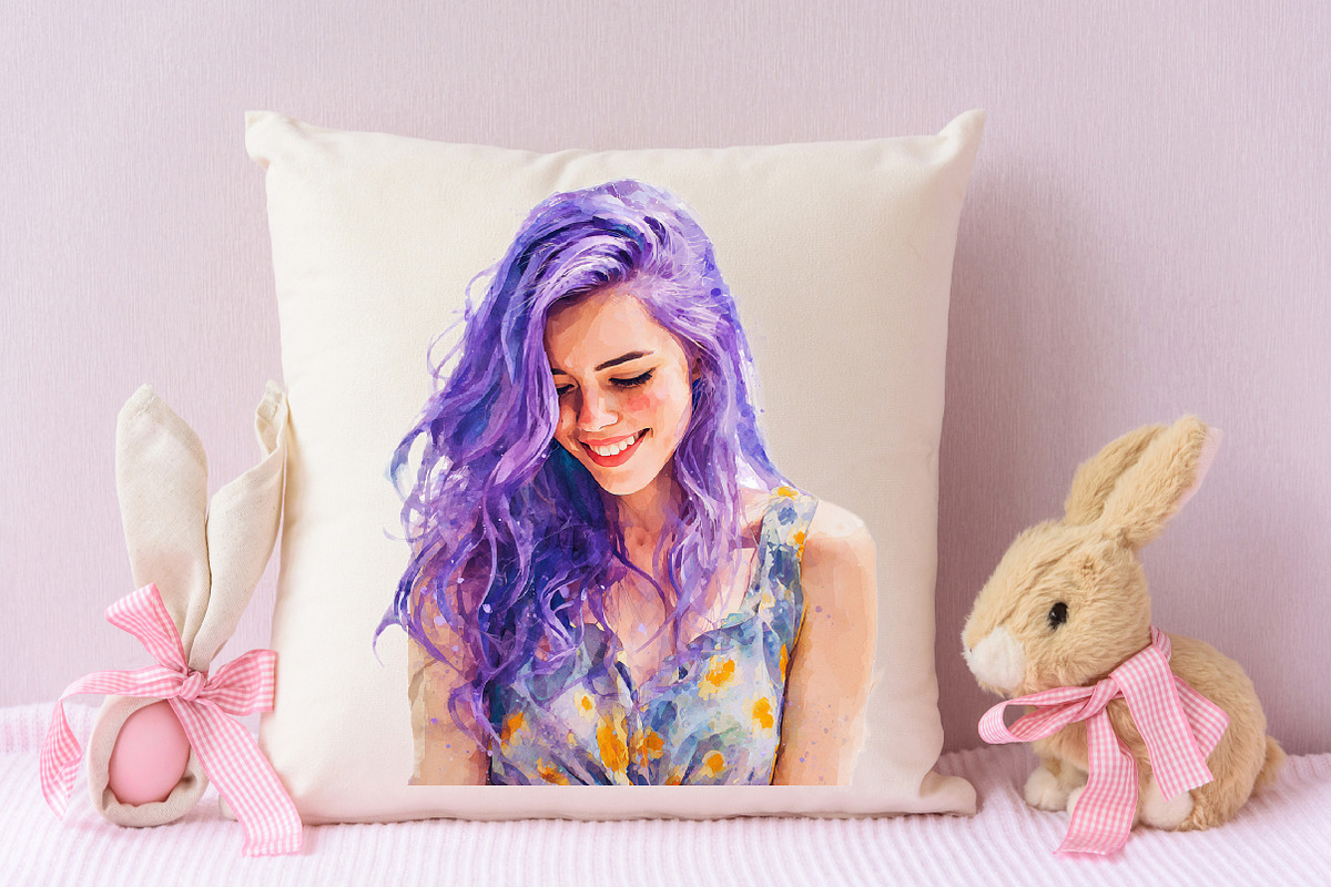 Lavender Girl Clipart PNG, an Illustration by designcity5 (Photo 5 of 5)