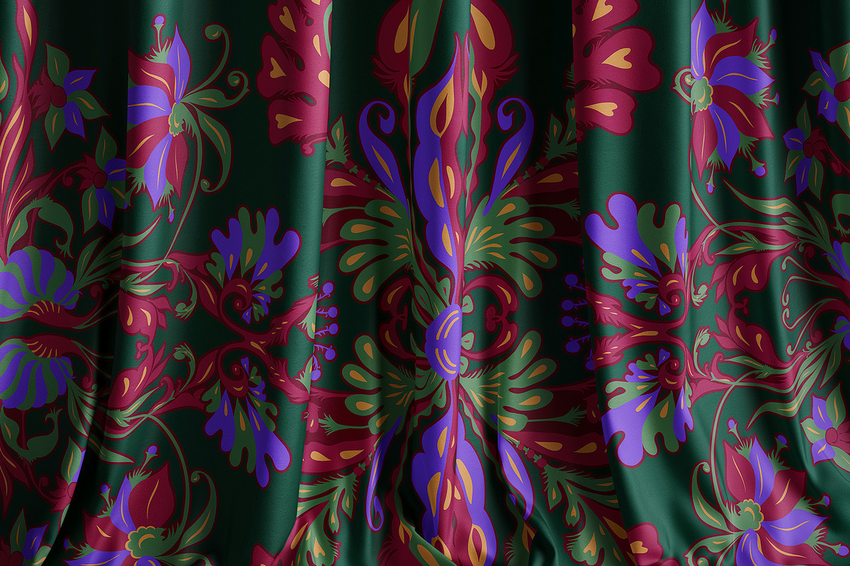 Midnight Botanical Silk Scarf, an Object Graphic by ilustrinna (Photo 9 of 9)