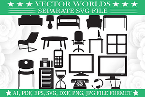 Office Equipment Svg, Office Svg, an Object Graphic by VectorWorlds