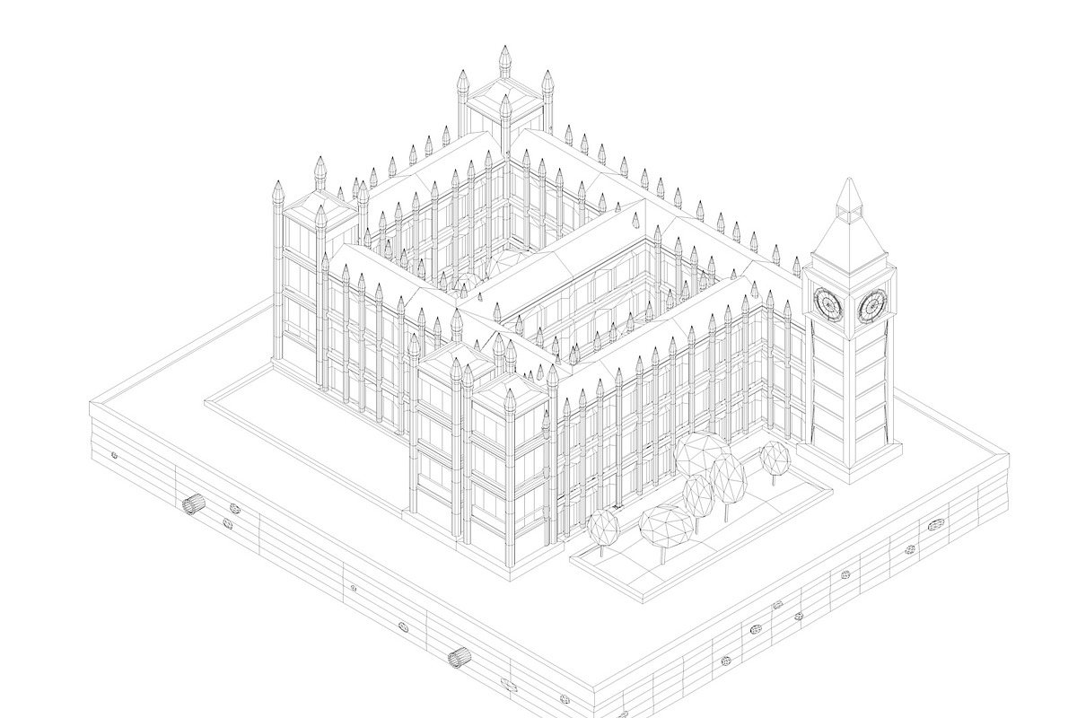 Cartoon Low Poly Big Ben Landmark, an Architecture 3D Model by Anton Moek (Photo 3 of 8)