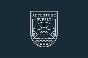 Adventure Line Art Logo Badge