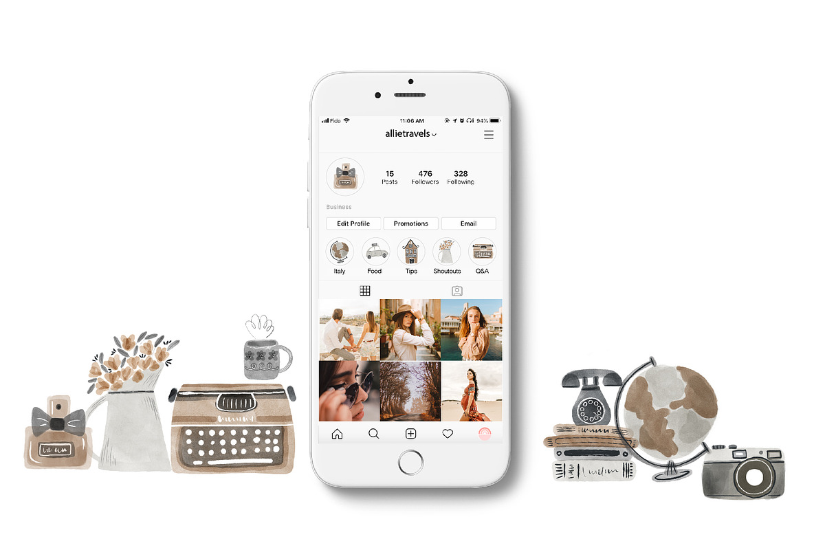 80 instagram highlight icon bundle, a Work Illustration by beatriceviyiwi (Photo 8 of 9)
