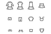 Baby Clothes Line Icons Set, an Outline Icon by land art (Thumbnail 4 of 6)