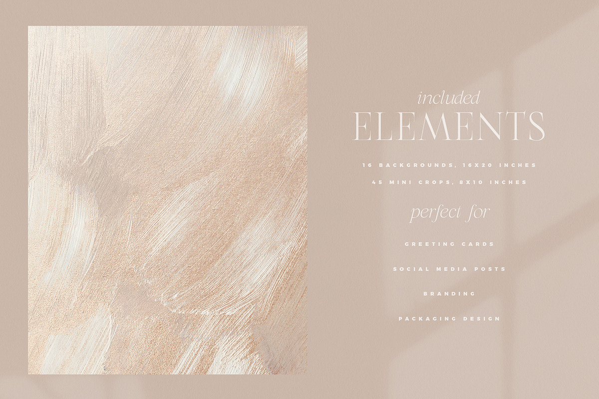 Neutral & Gold Abstract Backgrounds, a Texture Graphic by Basia Stryjecka (Photo 11 of 17)