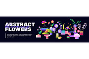 Vases with flowers set, backgrounds, a Decorative Illustration by PaperTrident (Thumbnail 8 of 10)