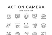 Set line icons of action camera, an Outline Icon by motorama (Thumbnail 1 of 2)
