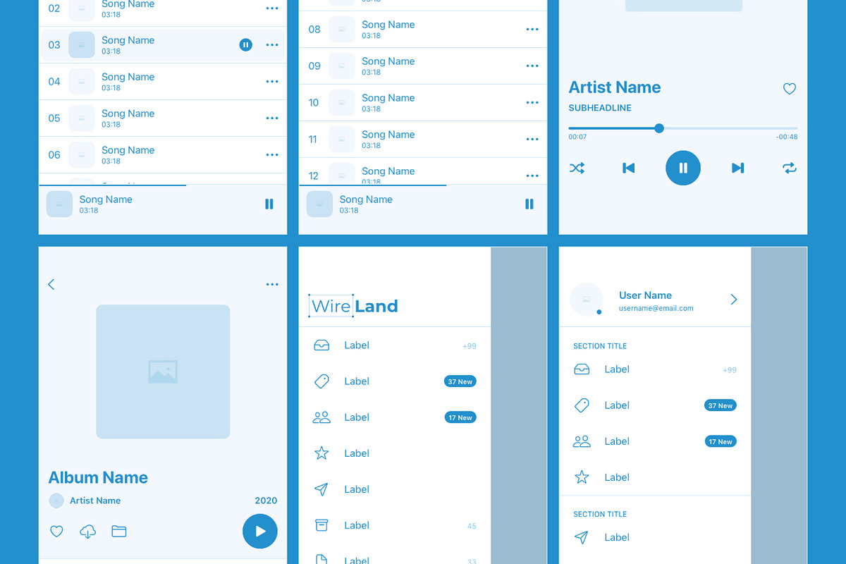 iOS 14 Wireframe Library, a Wireframe Template by UI Design Resource (Photo 6 of 9)