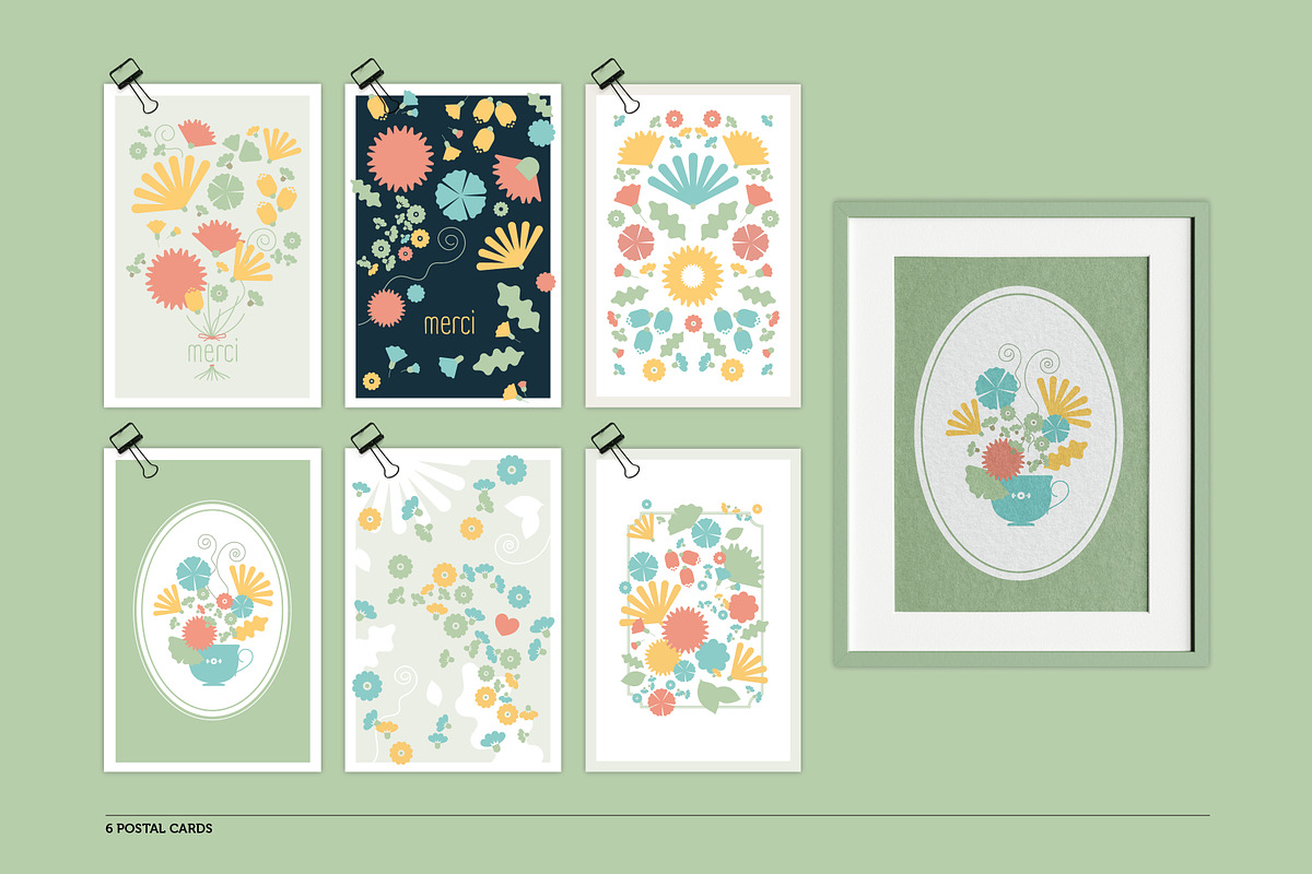 Collection of floral symbols, vector, a Pattern Graphic by AnneCeline (Photo 4 of 6)